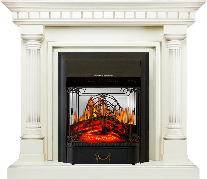 Каминокомплект Royal Flame портал Dallas Слоновая кость с патиной - очаг Majestic FX M Black Каминокомплект Royal Flame портал Dallas Слоновая кость с патиной - очаг Majestic FX M Black