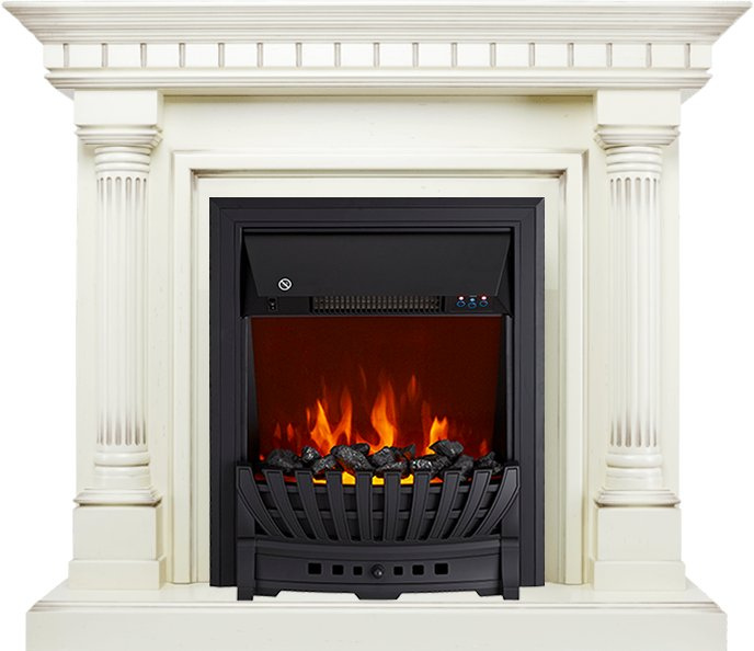 Каминокомплект Royal Flame портал Dallas Слоновая кость с патиной - очаг Aspen Black Каминокомплект Royal Flame портал Dallas Слоновая кость с патиной - очаг Aspen Black