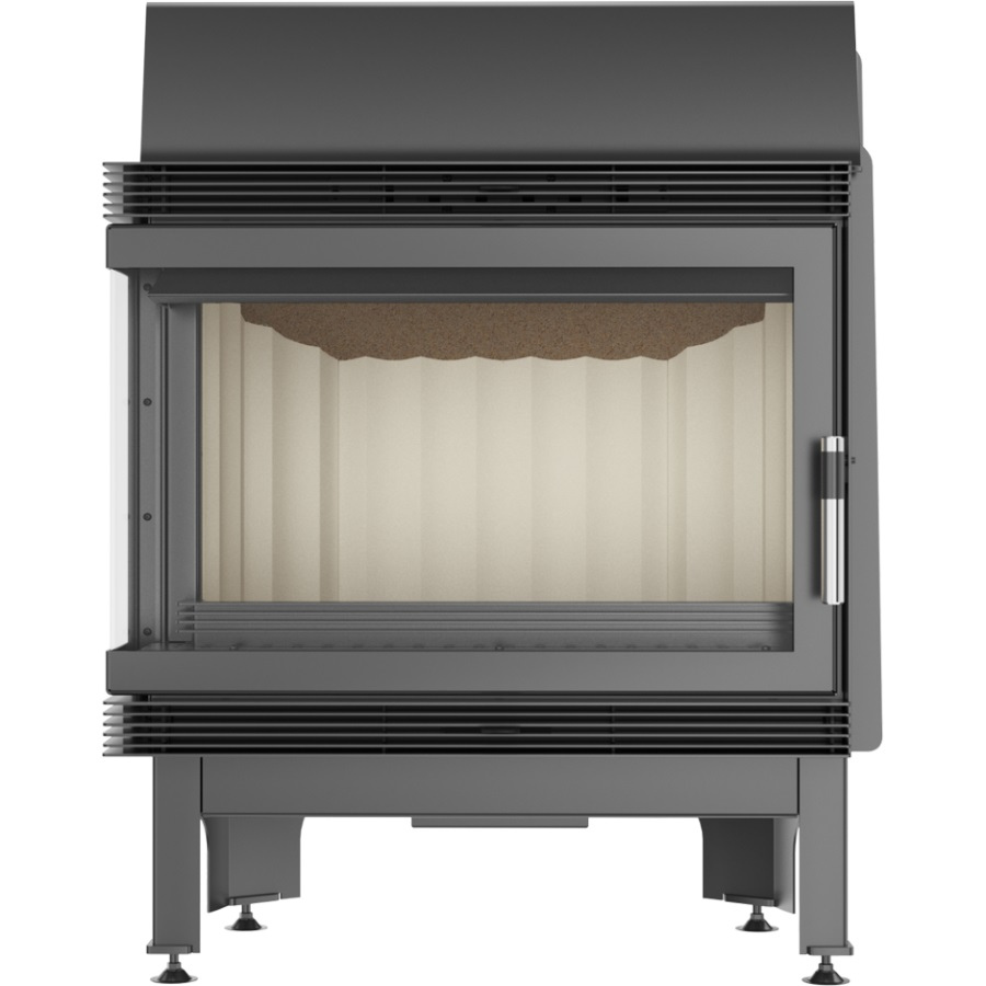 Каминная топка Kratki BLANKA 670/570/L/BS 11 кВт стальная, угловое стекло слева
