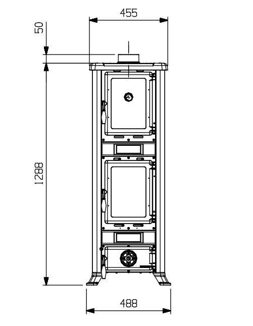 La Nordica Fulvia Forno чертеж (вид спереди)