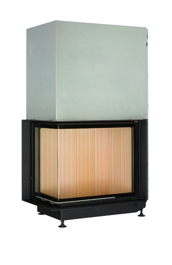 Каминная топка Brunner Eck-Kamin 57/67/44L с подъемом (стекло-угл. лев) дымосбор.чугун. ø200мм. монтаж.рам. 50мм