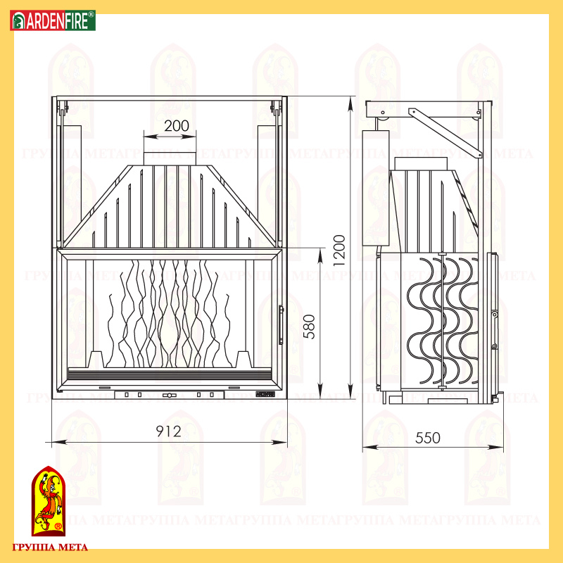 камин МЕТА КАМИЛЛА 900 П сделано в России