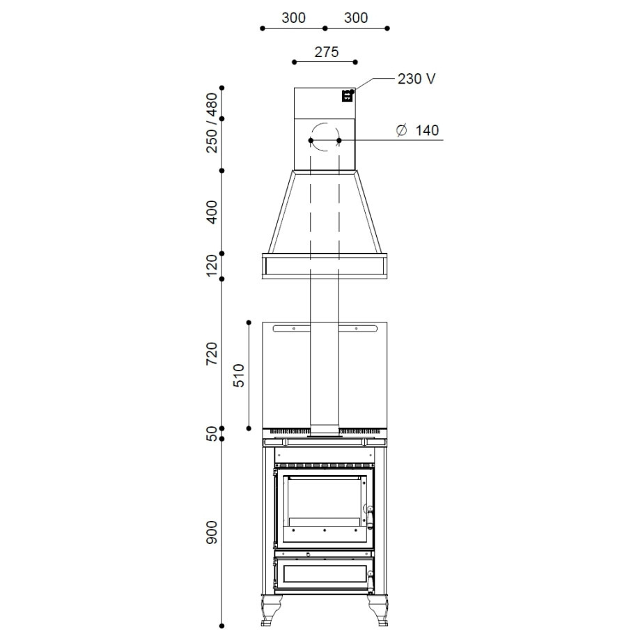 Печь-плита J. Corradi RUSTICA 60L