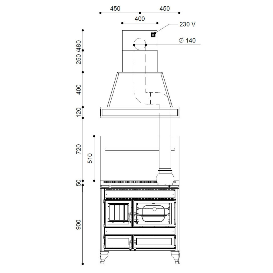 Печь-плита J. Corradi Rustica 90L