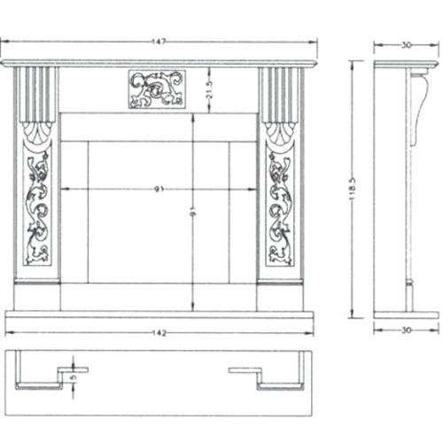 Портал Crumar Gaudi Negro Marquin с пласт. 100х50х2