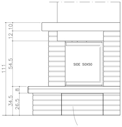 Облицовка EdilKamin Onice dx под Side 50x50