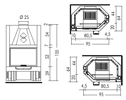 Облицовка EdilKamin MAGISTER + Топка TEKNO 2N SX