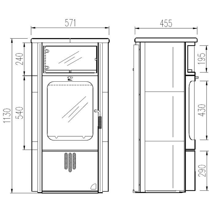 Печь Hark Hark 57 deco-cotto 351, чёрная рамка