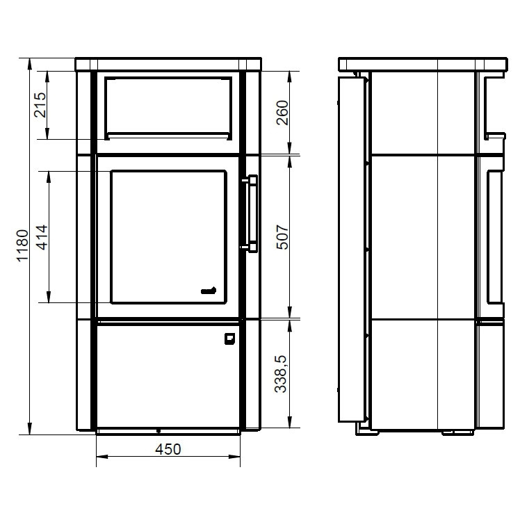 Печь Hark 44-5.1 GT ECOplus creme-weib 118, чёрная рамка