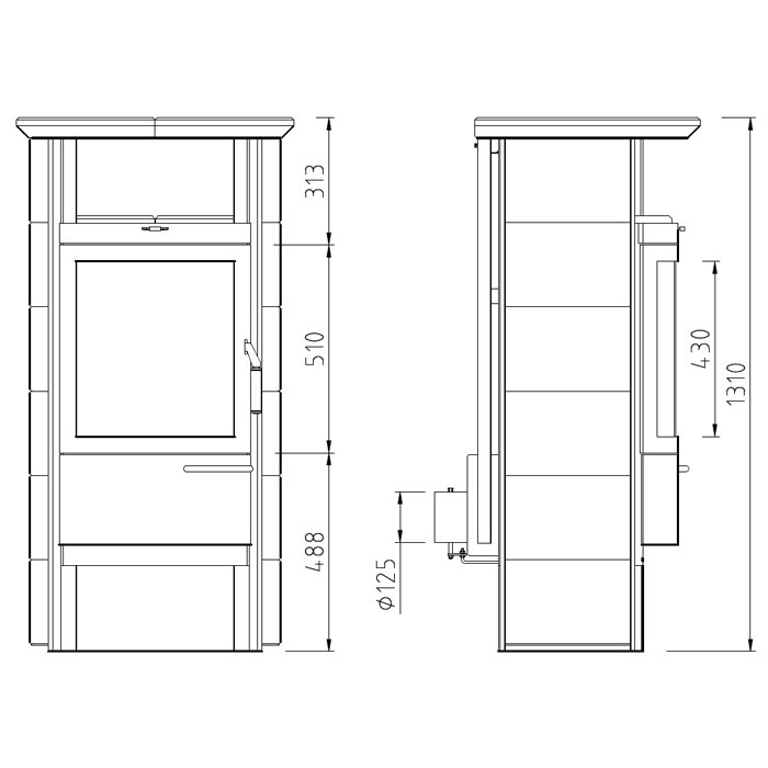 Печь Hark 17 NHGT ECOplus deco-cotto/sahara 239, чёрная рамка