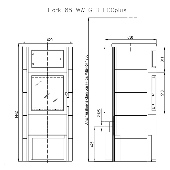 Печь Hark 88 H WW GT ECOplus