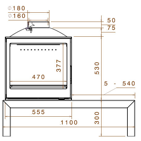 Печь Liseo Castiron LCI 5 GFL Table стекло слева