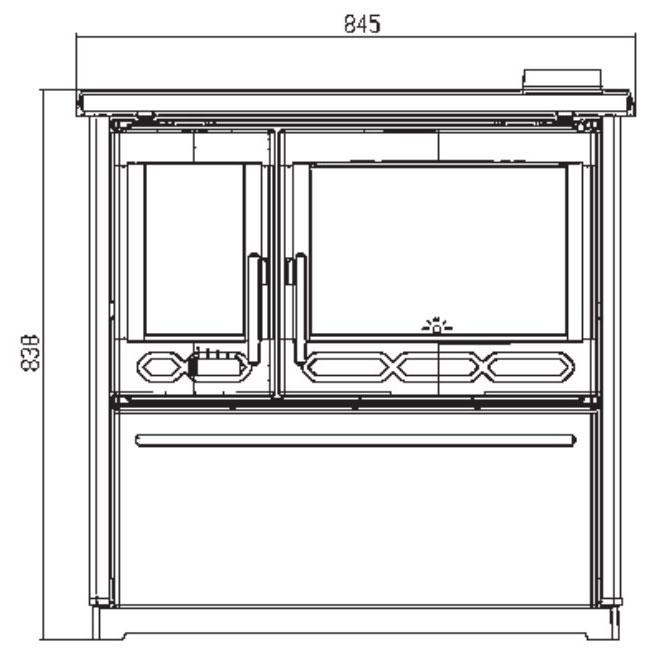 Plamen Плита PLAMEN 850 GLAS кремовая, труба справа