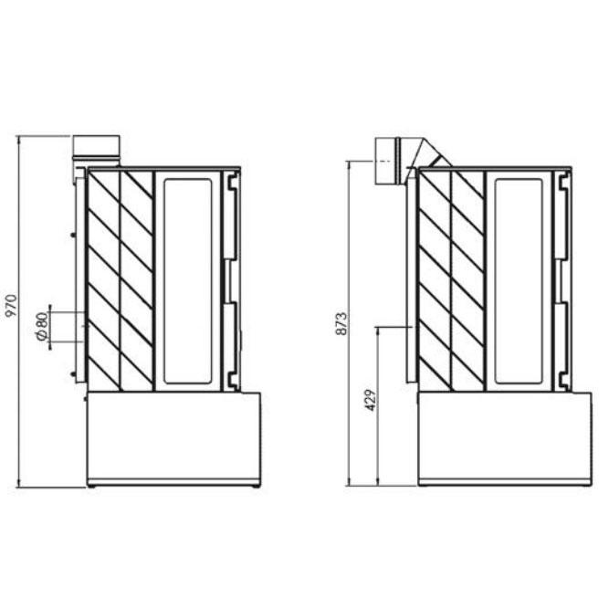 Печь Plamen ECO MINIMAL 35 эмалированная, чёрная