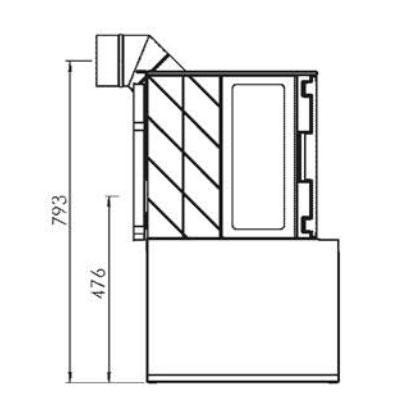 Печь Plamen ECO MINIMAL 50 эмалированная, чёрная