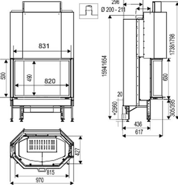 Топка Supra CRISTAL 411 B N