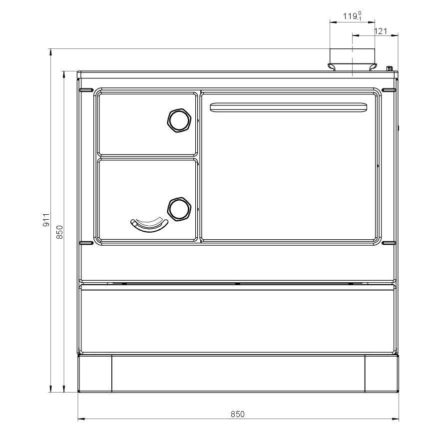 Печь Thorma Fiko 3U80 MS бордовая, правая