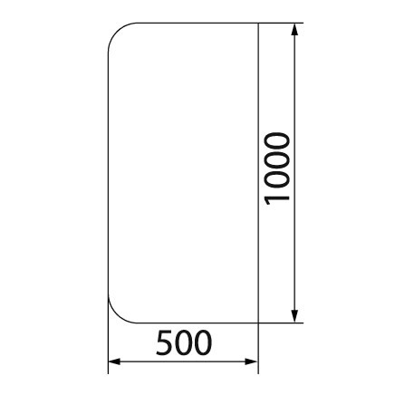 Вулкан Предтопочный лист VPL071-R9005, 500х1000, чёрный