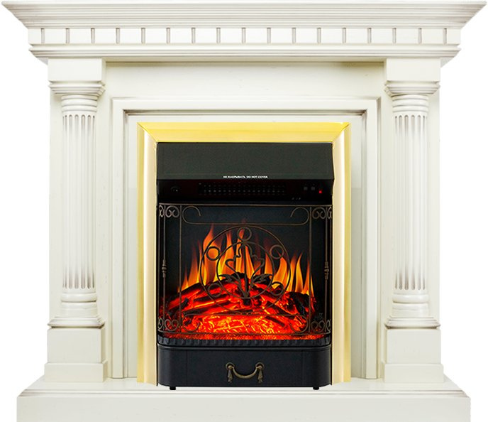 Каминокомплект Royal Flame портал Dallas Слоновая кость с патиной - очаг Majestic FX Brass Каминокомплект Royal Flame портал Dallas Слоновая кость с патиной - очаг Majestic FX Brass