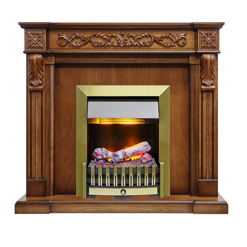Каминокомплект Dimplex Neapol + Danville Antique Brass FB2 дуб антик