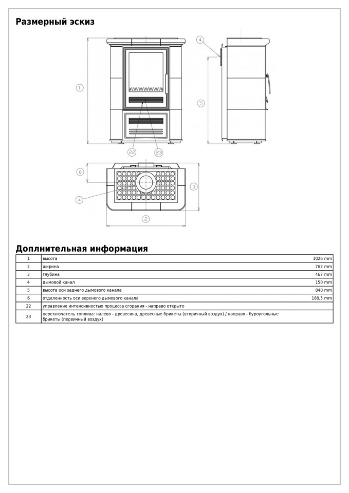 Печь-камин ABX OLYMPIE K, бордо вставка КОМБО