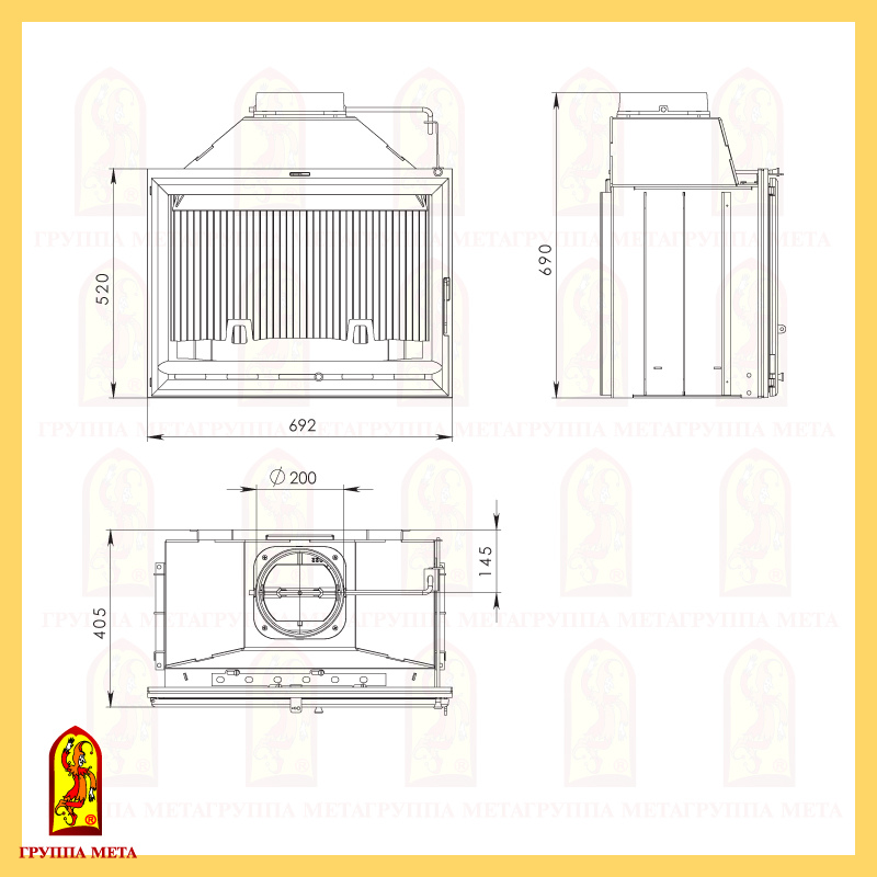 камин МЕТА Оптима 701 Ш сделано в России