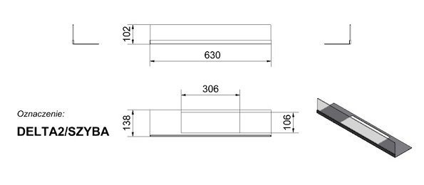 Остекление для биокамина Kratki DELTA2/SZYBA