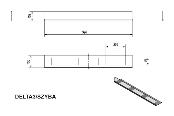 Остекление для биокамина Kratki DELTA3/SZYBA