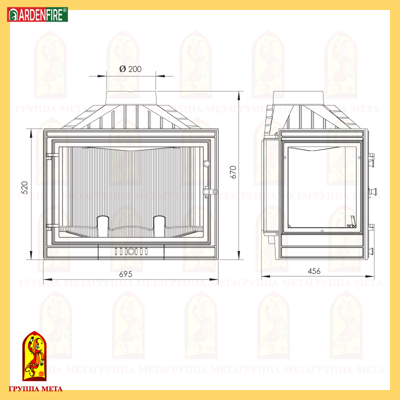 камин МЕТА ПРОМО 715 П, Л сделано в России