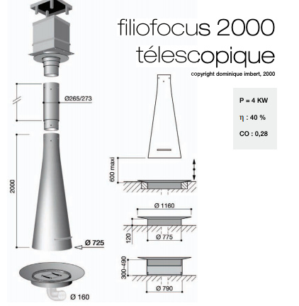 Хай-Тек камины Focus FILIOFOCUS 2000 камин центральный, телескопический