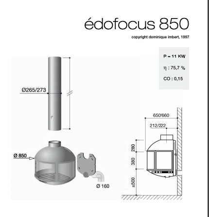 Хай-Тек камины Focus EDOFOCUS 850 труба в потолке (DV) Хай-Тек камины Focus EDOFOCUS 850 труба в потолке (DV)