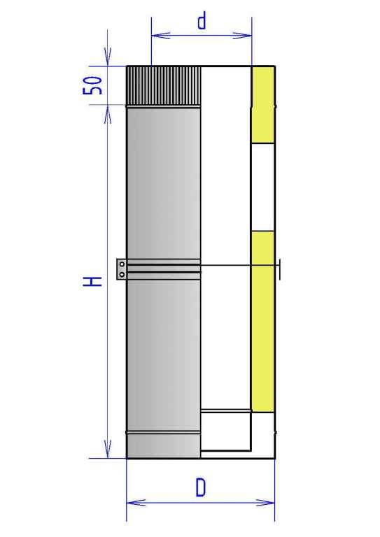 Феникс Труба телескопическая 2ТТ 550-950 aisi 321 0, 8 мм + 430 0, 5 мм 250\350