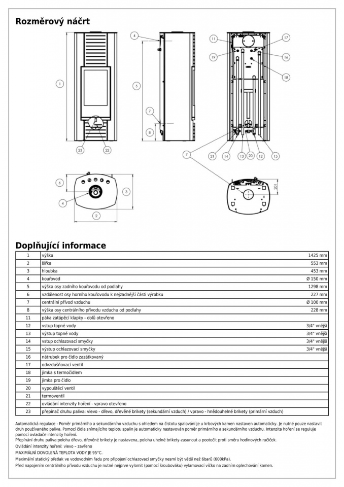 Печь-камин ABX Turku АКВА, кафель - бордо (4, 5 кВт в воду, 4 кВт в воздух)