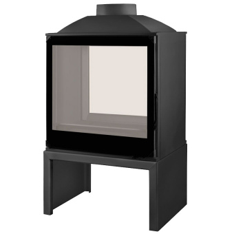 Печь Liseo Castiron LCI 5 GDF BG Stove двусторонняя, чёрное стекло