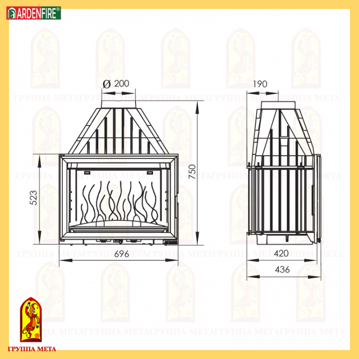 камин МЕТА КАМИЛЛА-700 сделано в России