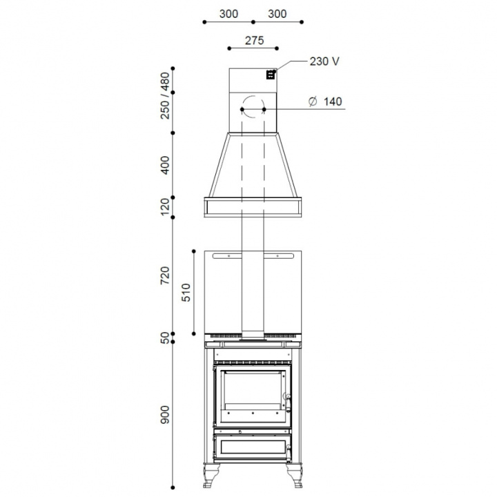 Печь-плита J. Corradi RUSTICA 60L