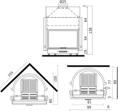 EdilKamin Топка Acquatondo 29 Plus piano CS