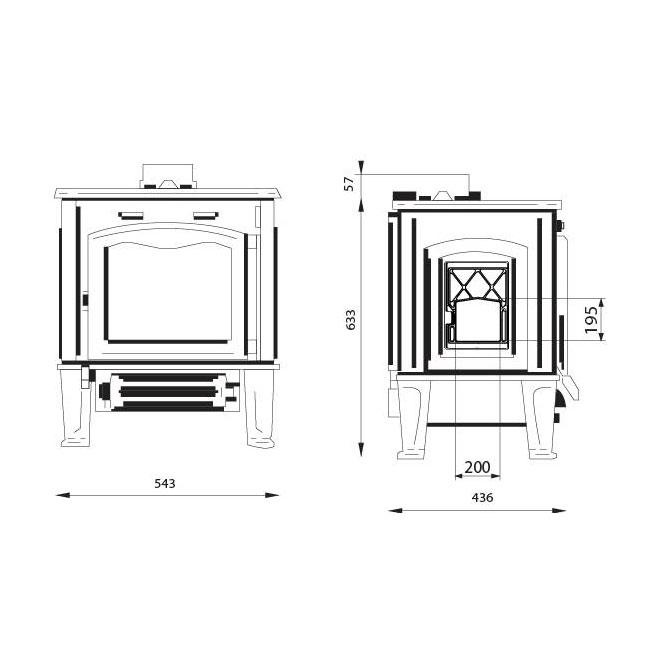 Печь Ferguss HERMES side door