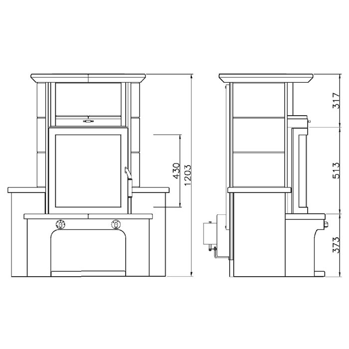 Печь Hark 34 GT ECOplus sahara 435, рамка хром