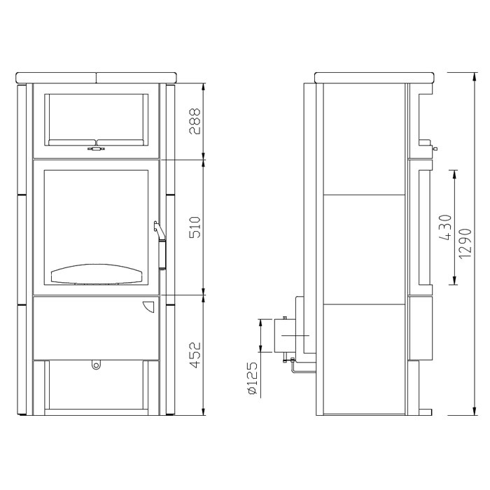 Печь Hark 77 GT ECOPlus stone 252, чёрная рамка