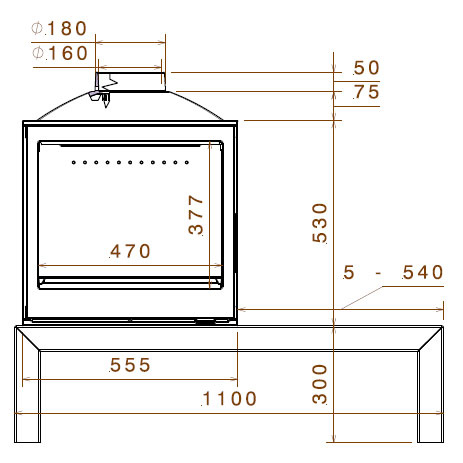 Печь Liseo Castiron LCI 5 GDF Table двусторонняя