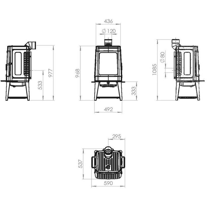 Печь Plamen AUTHENTIC 35 эмалированная, серая