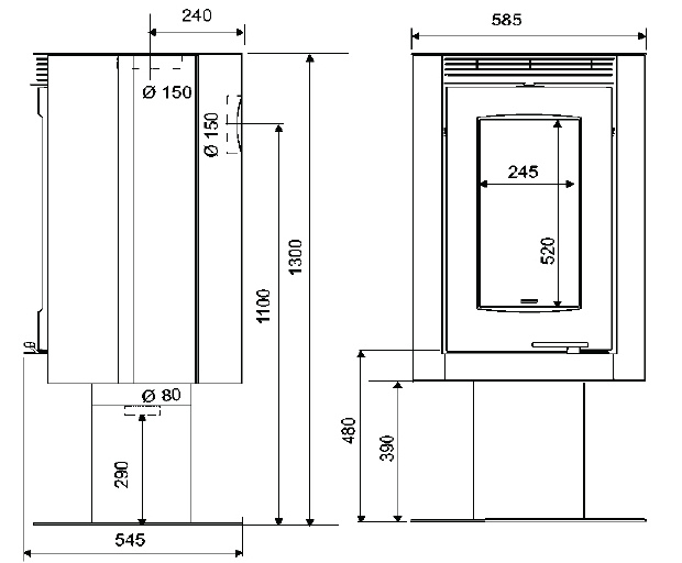 Печь Supra Hanook Lift 01 чёрный