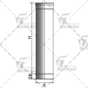 Вулкан Труба L500 D180 без изоляции, зеркальная