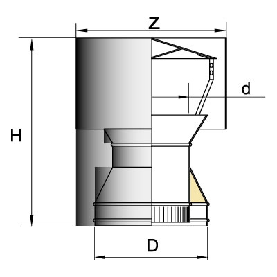Вулкан Дефлектор DDH на трубу D250 с изол.50мм, нерж321/нерж321