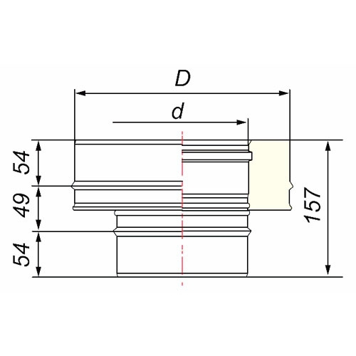 Вулкан Переходник моно-термо V50R с D250 на D250/350, нерж 321/304