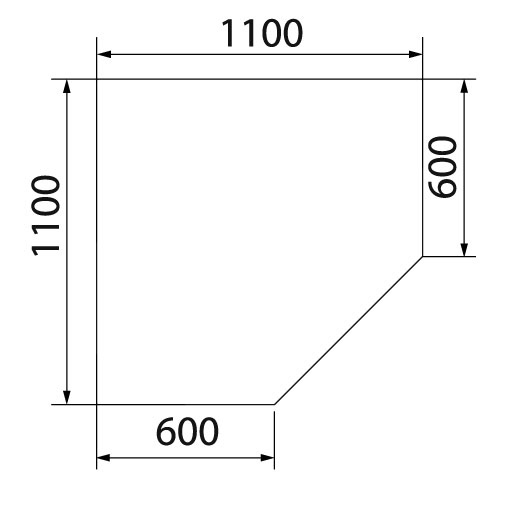 Вулкан Предтопочный лист VPL021-R9005, 1100х1100, чёрный