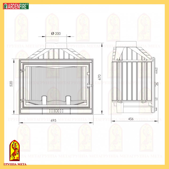 камин МЕТА ПРОМО 715 П, Л сделано в России