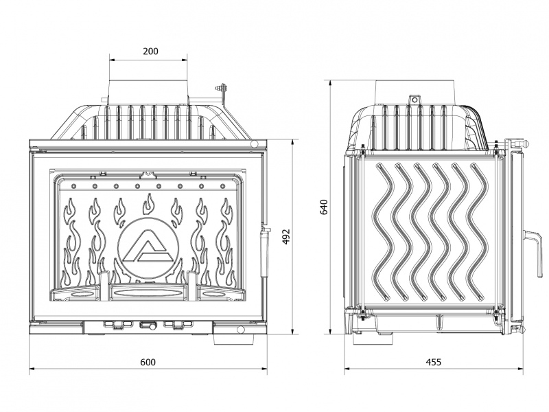 KAWMET W17 Dekor 14 кВт чертеж KAWMET W17 Dekor 14 кВт чертеж
